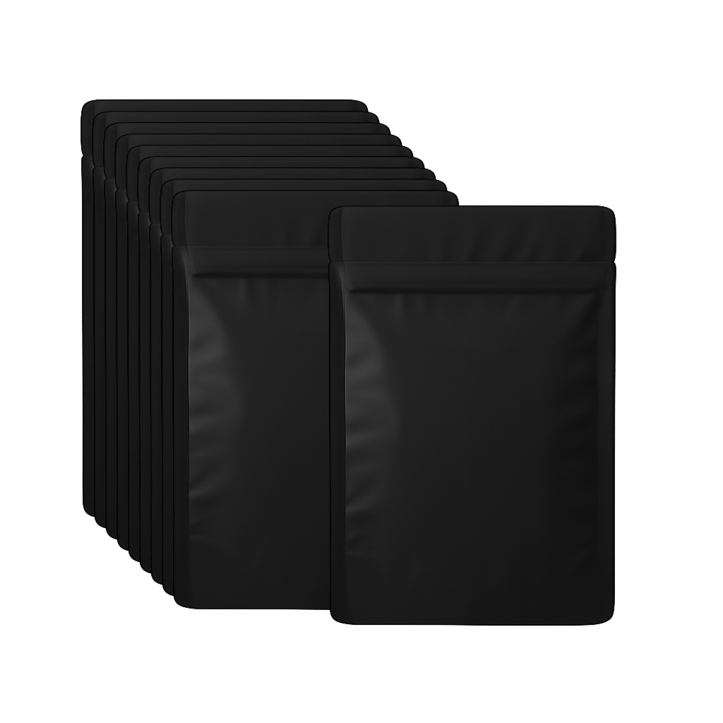 Druckverschlussbeutel mit Boden | 100 Stück | schwarz