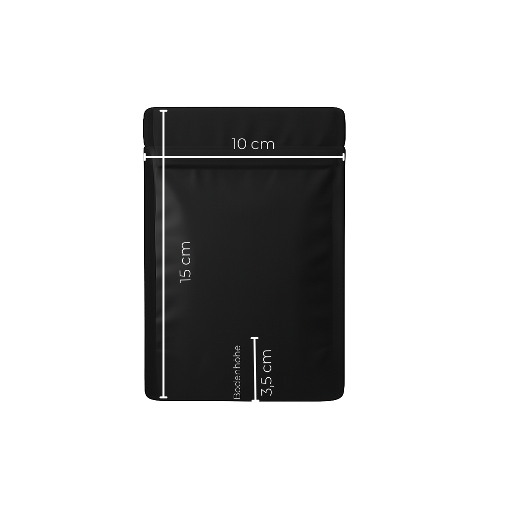 Druckverschlussbeutel mit Boden | 100 Stück | schwarz
