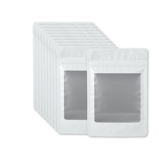 Druckverschlussbeutel mit Boden und Fenster | 100 Stück | weiß